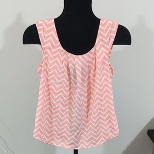Candie's Pink and White Chevron Blouse
